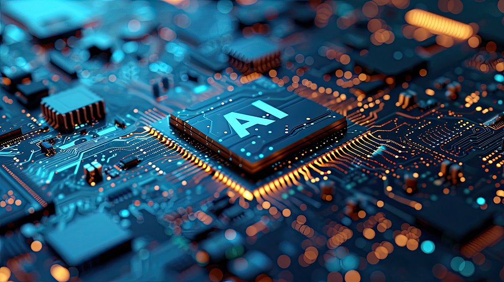 computer chips with AI written on the center chip