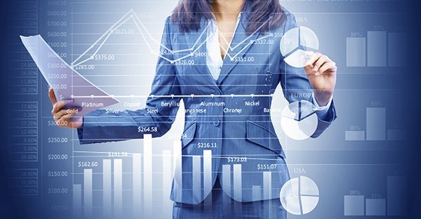 woman with graphs