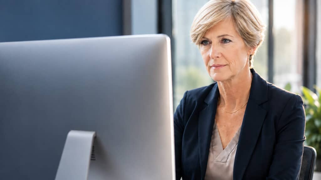 woman on computer